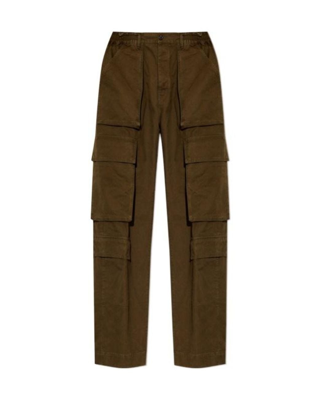 DSquared² Green Icon Logo Embroidered Cargo Pants for men