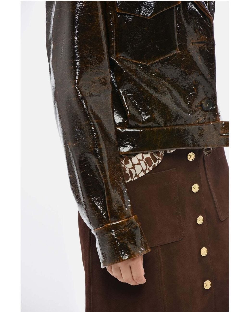 Max Mara Brown Macro Cropped Jacket