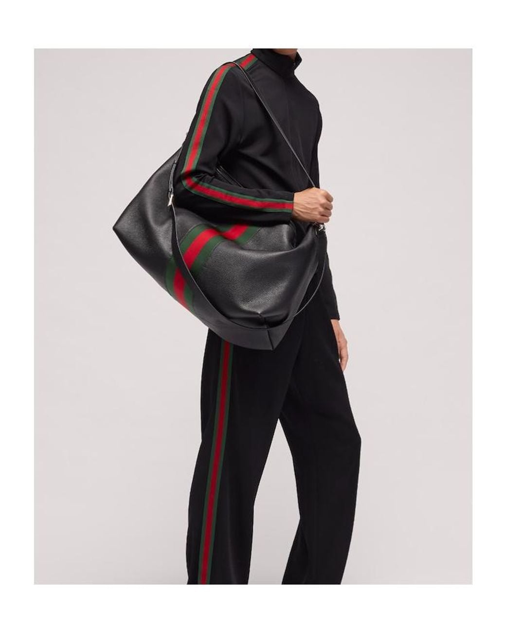 Gucci Black Web Trademark Large Duffle Bag for men