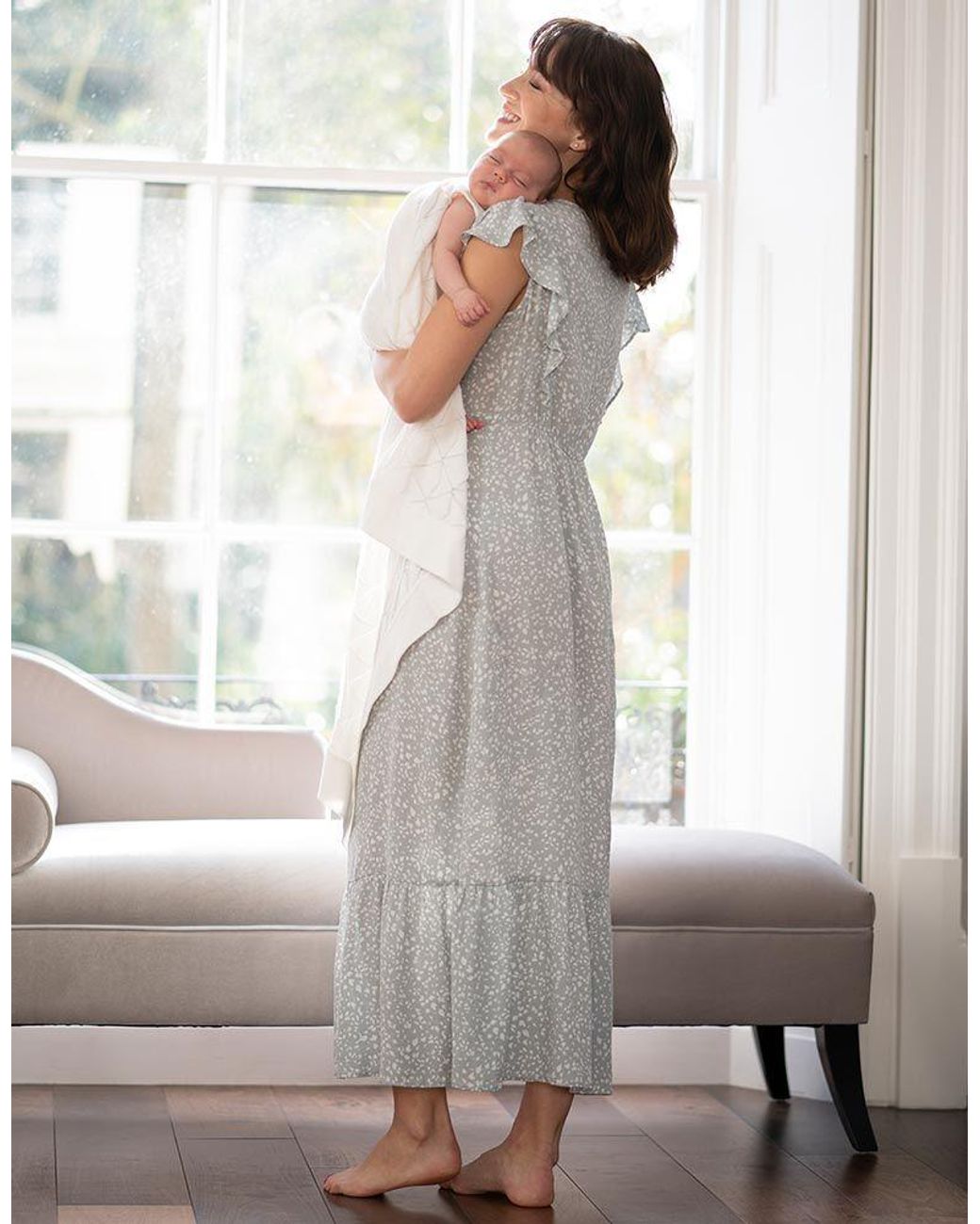 Veda Maternity Nursing Dress - Gray – Sunnyside Clothing Ph