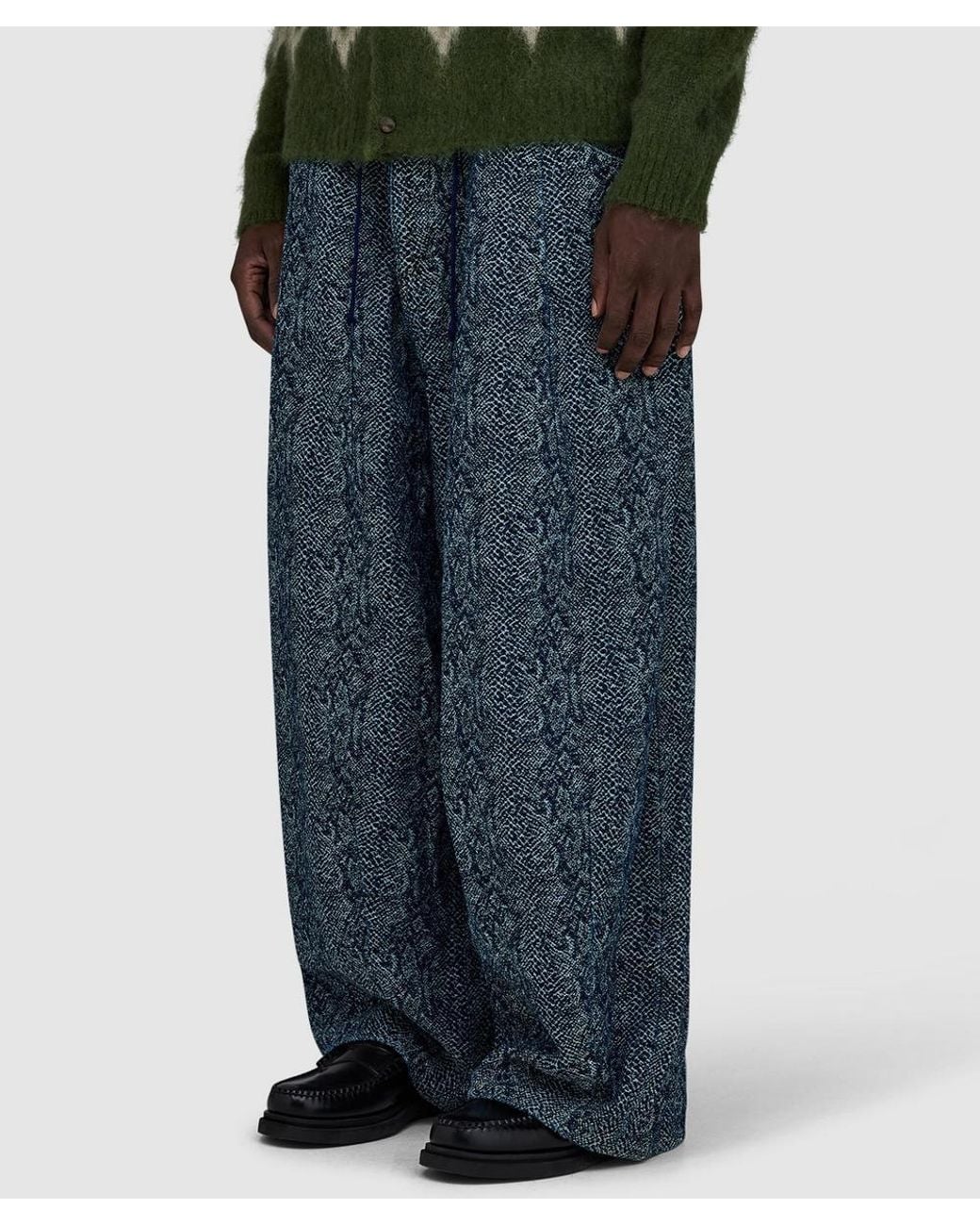 Needles Blue H.D. Denim Pant Python Jacquard for men