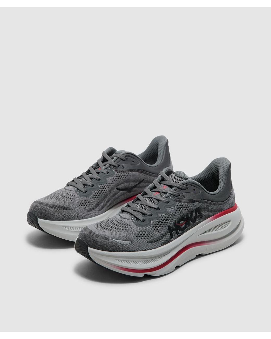 Hoka One One Gray Bondi 9 Sneaker (Satellite Outer Orbit for men