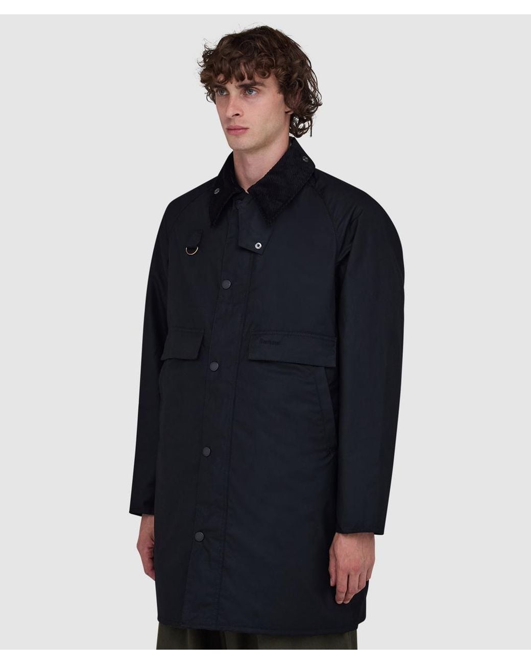 Barbour Blue Long Spey Wax Jacket for men