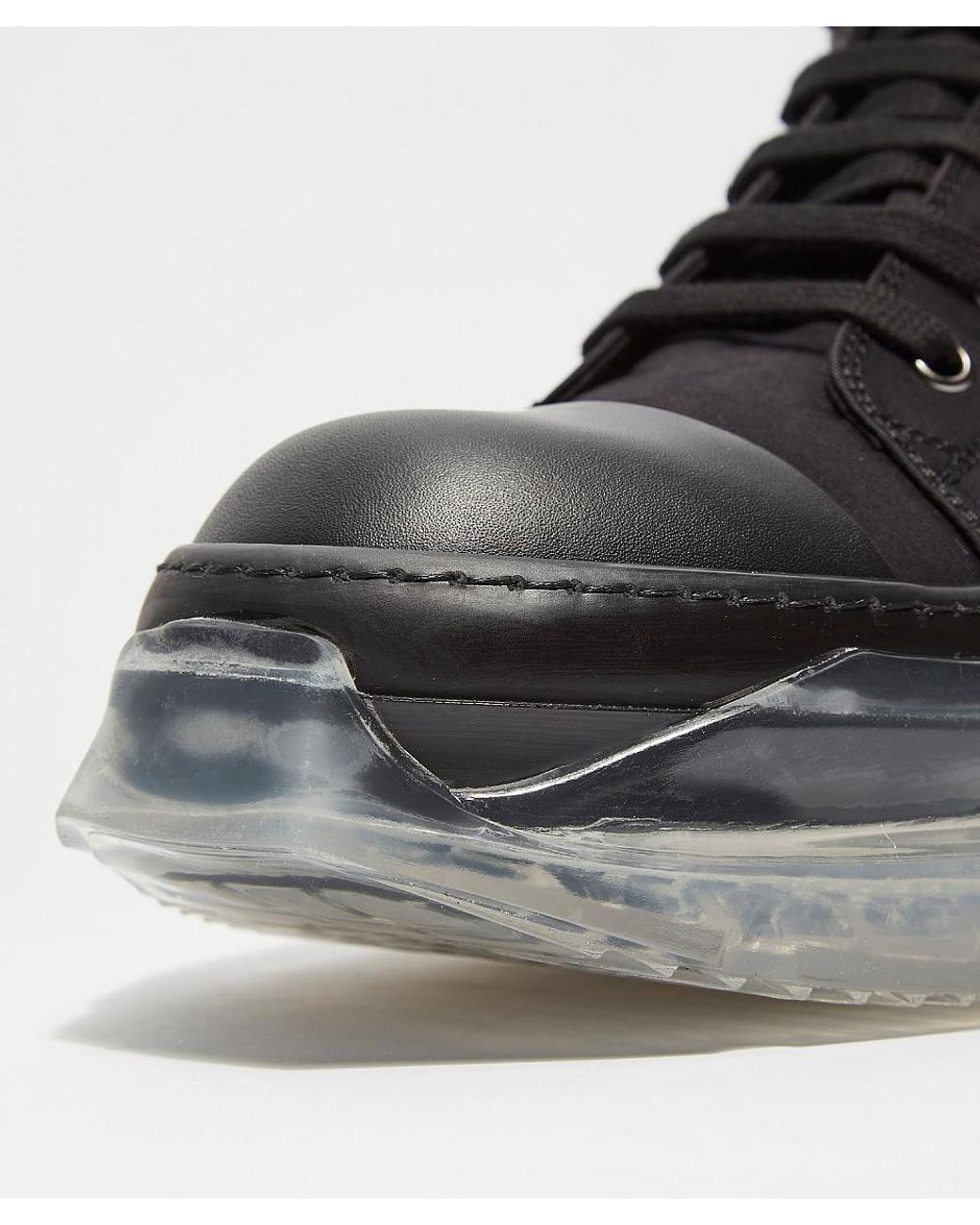 Rick Owens Clear Sole Sneakers in Black for Men | Lyst