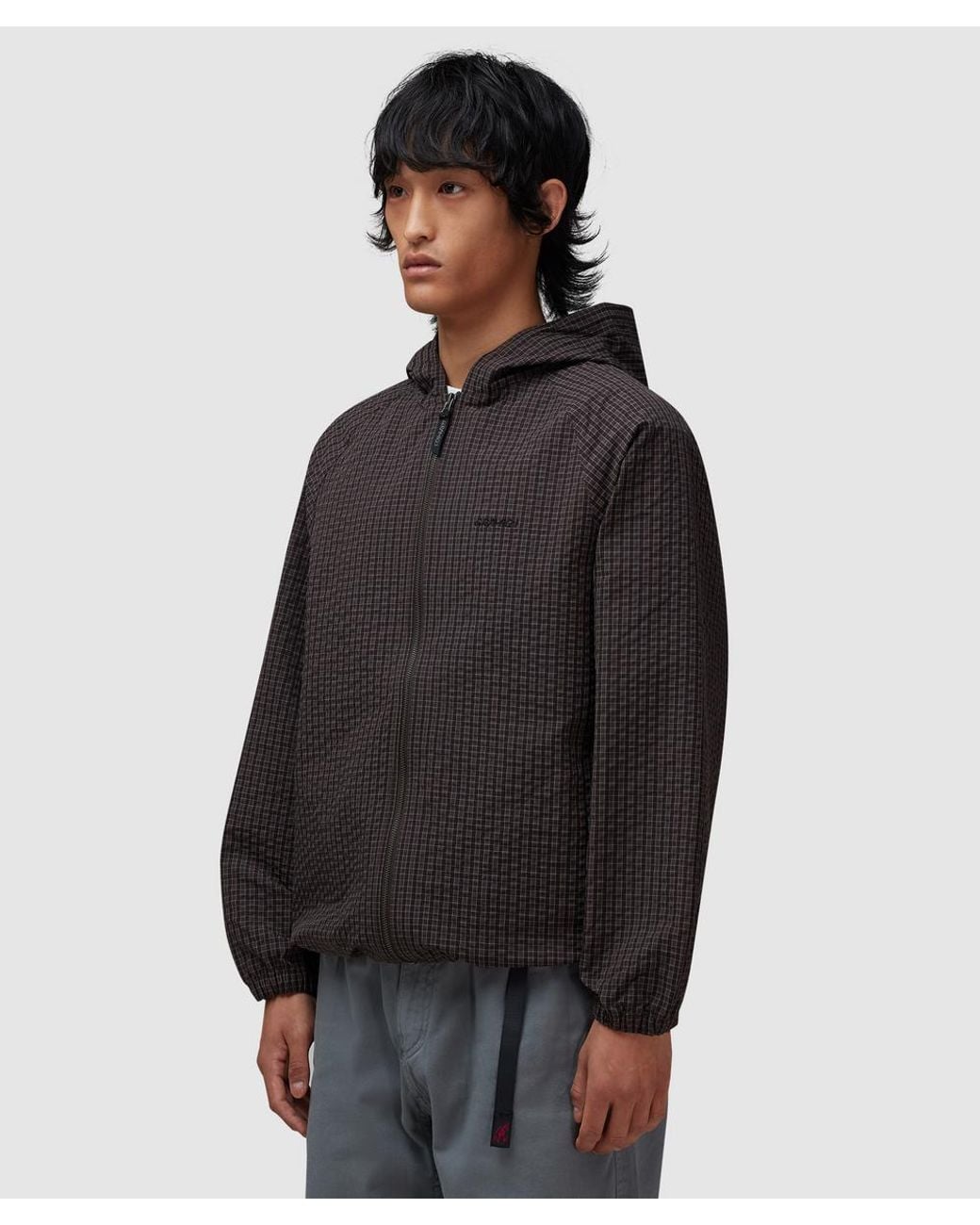 Gramicci Northside Plaid Hooded Jacket (Deep in Black for Men