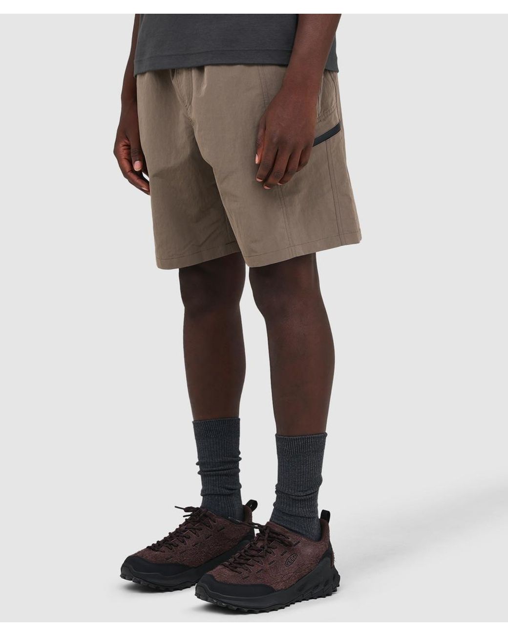 FRIZMWORKS Gray Nylon Utility Pocket Short (Mud for men