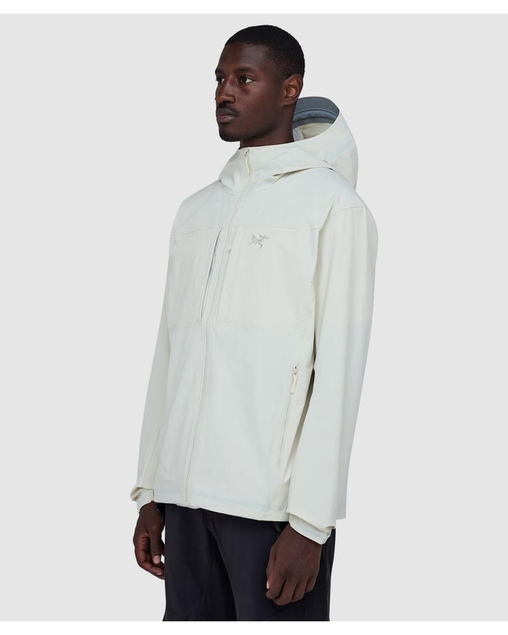 Arc'teryx White Gamma Hooded Jacket (Sea Salt for men