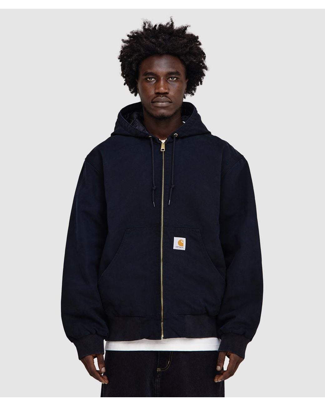 Carhartt Blue Og Active Jacket Stone Canvas for men