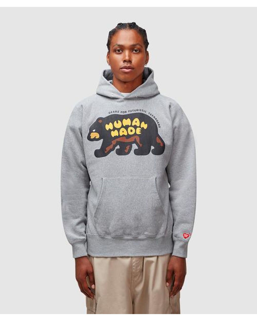 Human Made Heavyweight Bear Hoodie in Gray for Men | Lyst