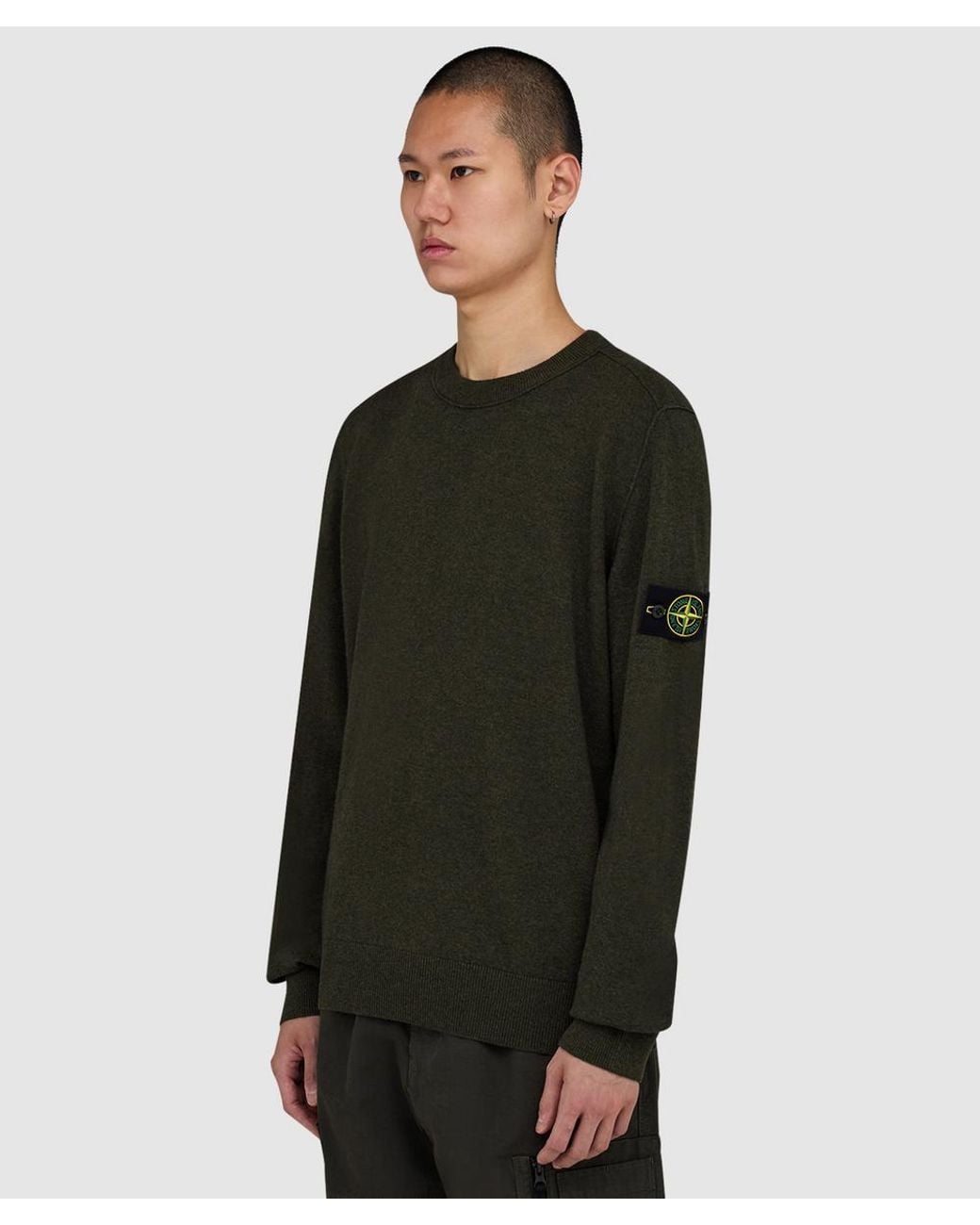 Stone Island Green Light Rws Geelong Wool Polo Shirt (Khaki for men