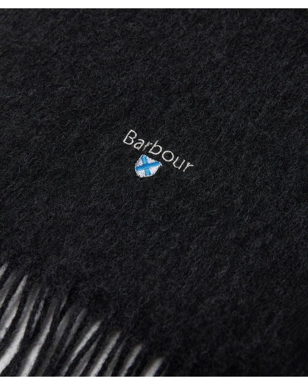 Barbour Black Plain Lambswool Scarf (Charcoal
