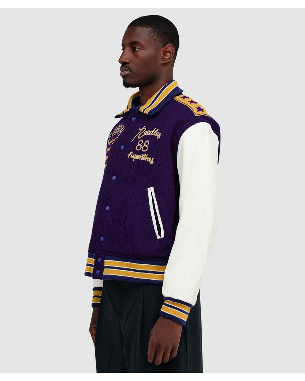 Needles Blue Lettered Jacket for men