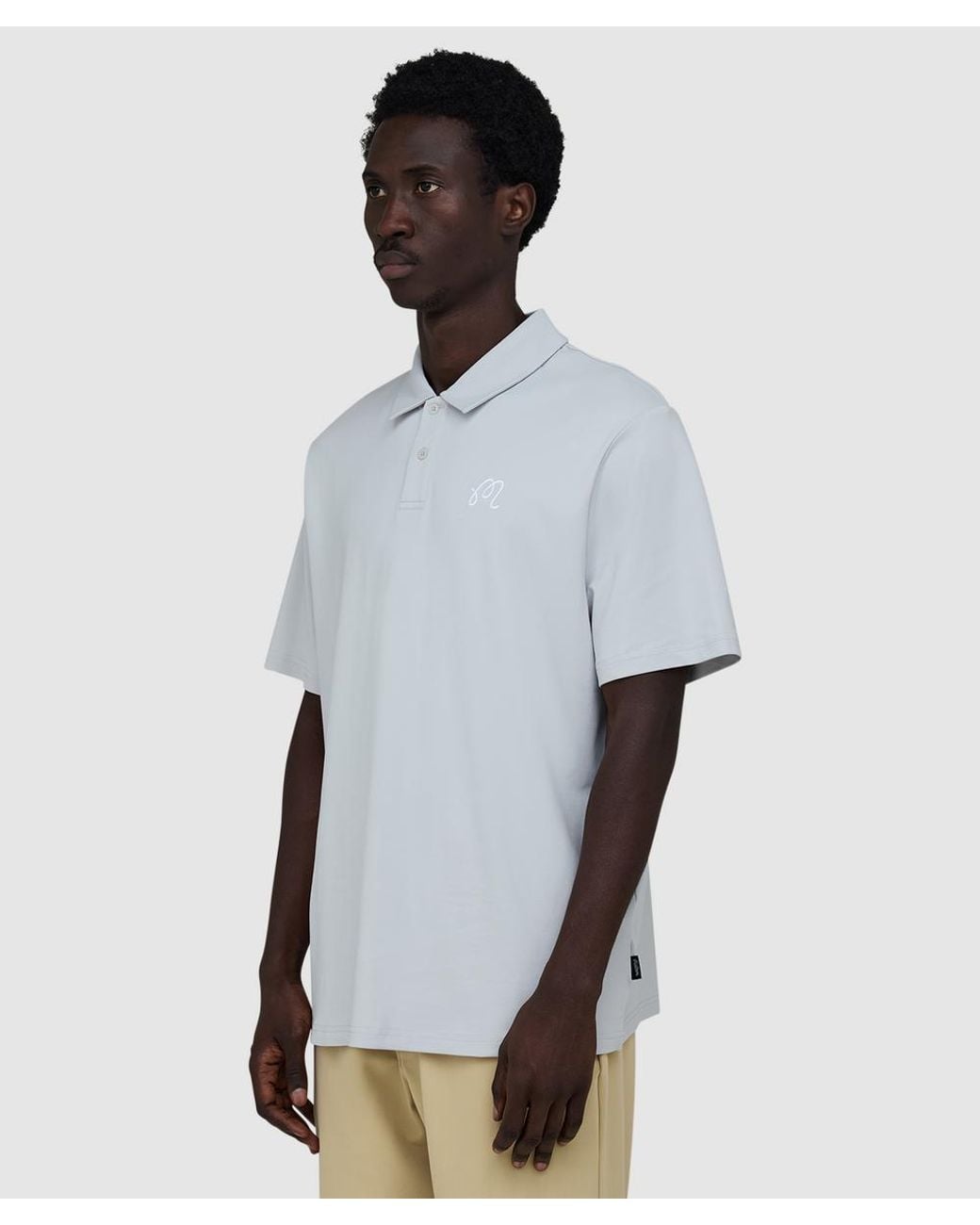 Malbon Golf White Fairway Polo Shirt (Micro Chip for men