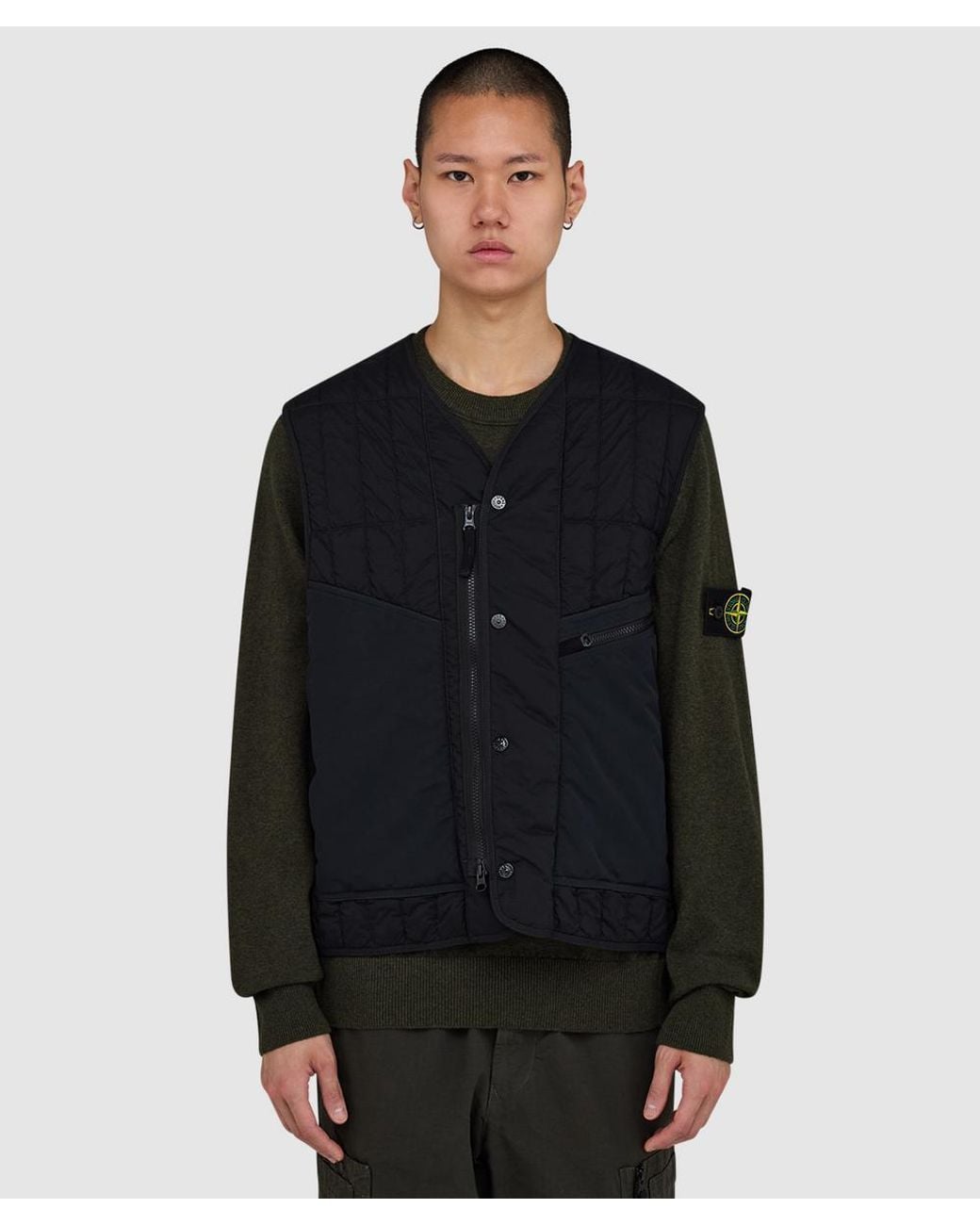 Stone Island Black Ultralight Nylon Quilted-Tc Gilet for men