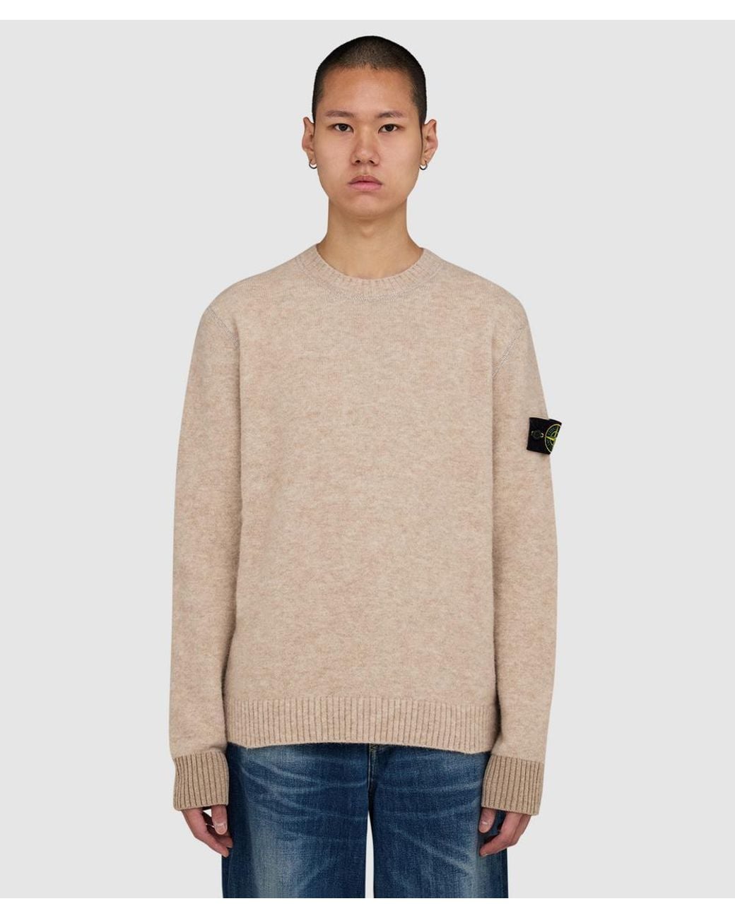 Stone Island Natural Baby Alpaca Blend Sweater for men