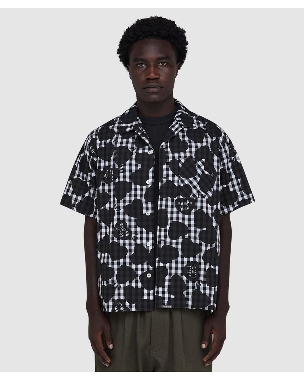 Human Made Heart Gingham Check Shirt in Black for Men | Lyst UK