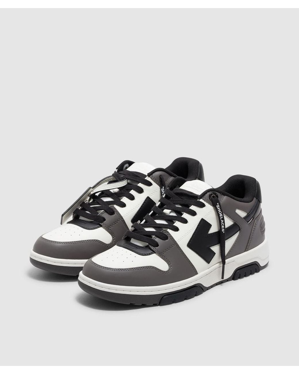Off-White c/o Virgil Abloh Gray Out Of Office Leather Sneaker