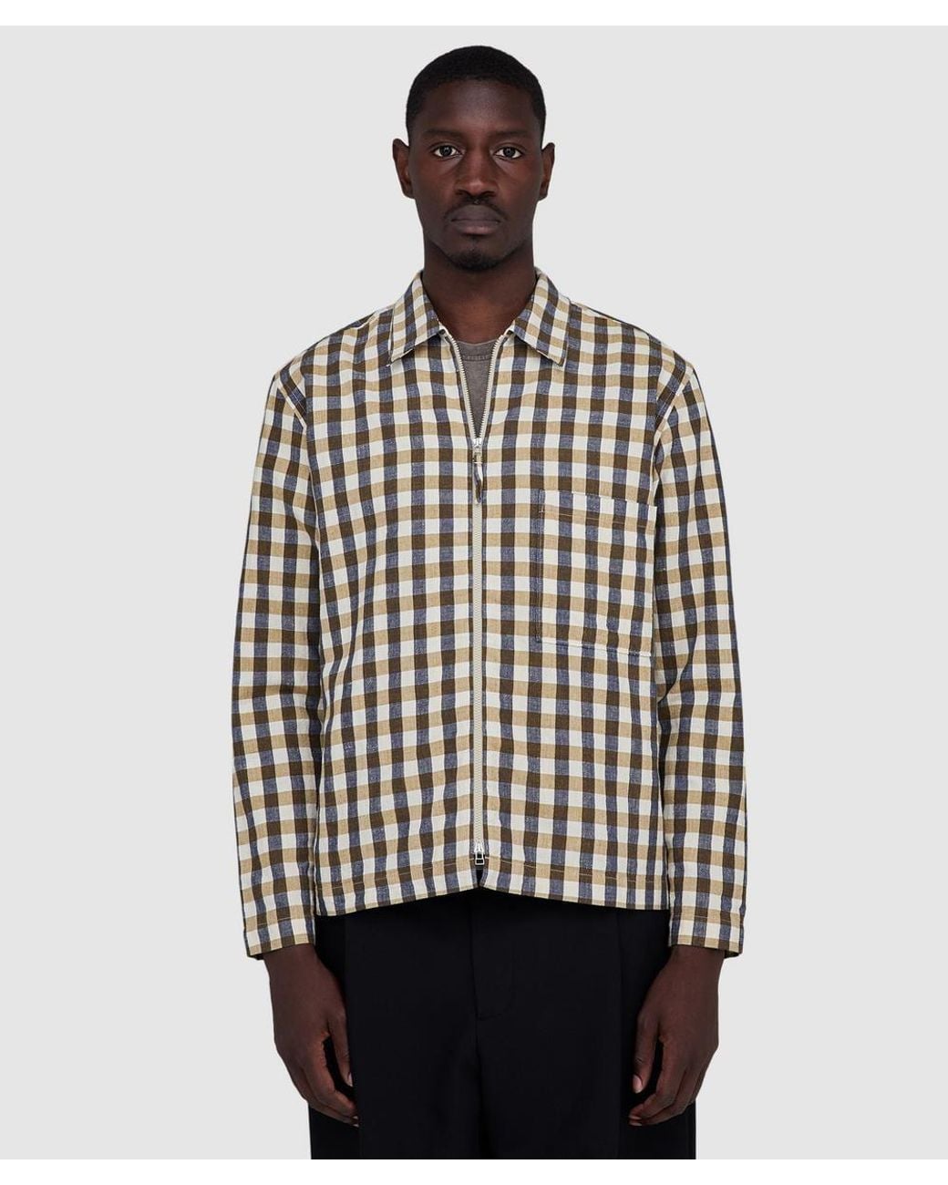 Universal Works White Zip Shirt Jacket for men