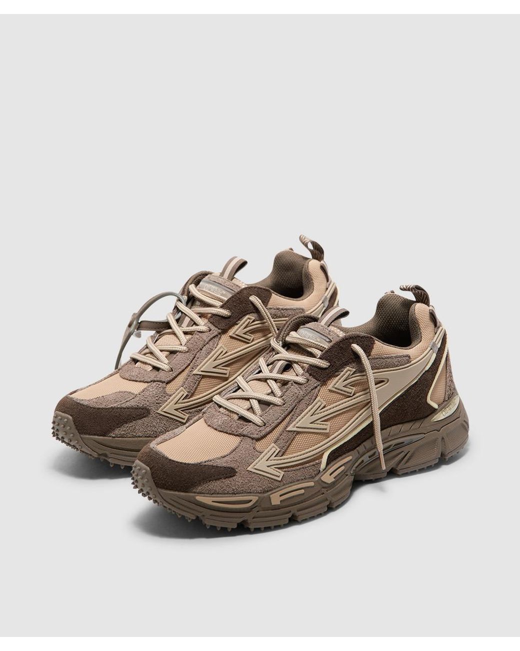 Off-White c/o Virgil Abloh Brown Ow Be Right Back Suede Sneaker /Licorice