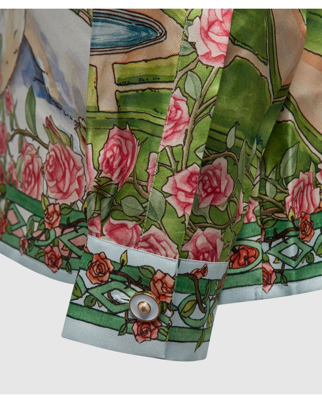 CASABLANCA L'amour En Fleur Silk Shirt in Blue for Men | Lyst