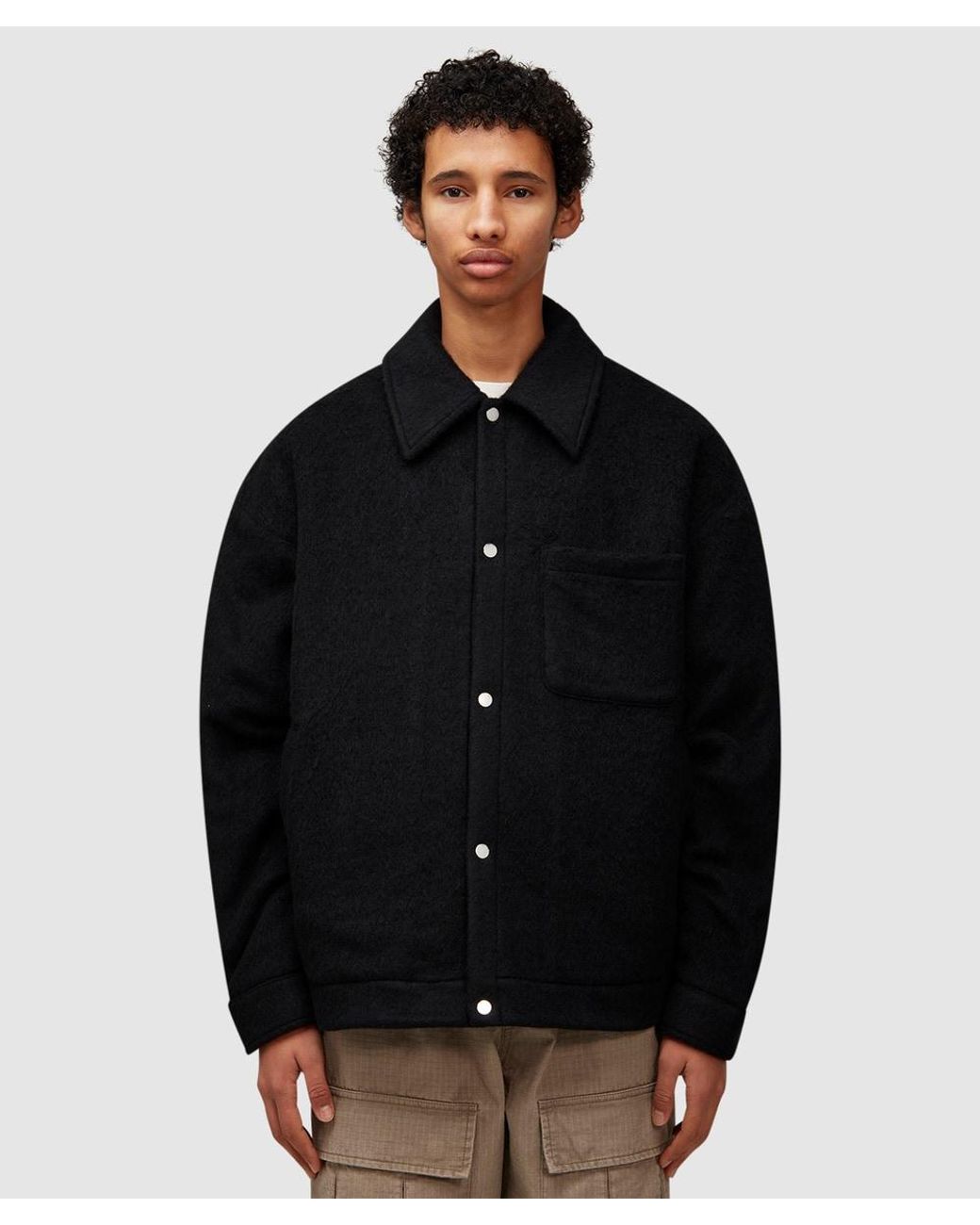 Cole Buxton Wool Overshirt ( in Black for Men | Lyst