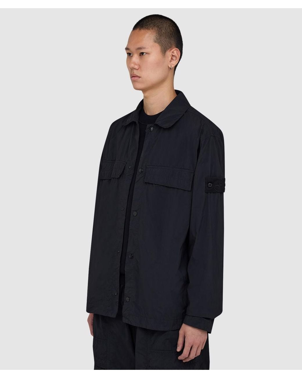 Stone Island Blue Ghost Nylon Smerigliato Overshirt for men