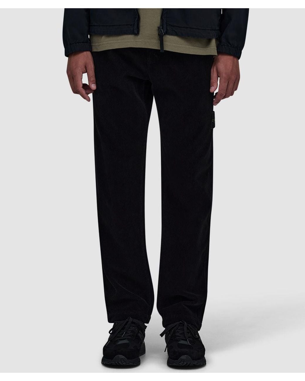 Stone Island Black Organic Cotton Corduroy 800 Pant for men