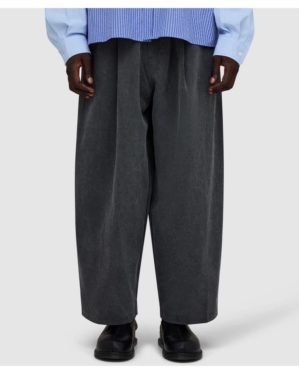 Estudio Niksen Black Herringbone Balloon Pant (Charcoal for men