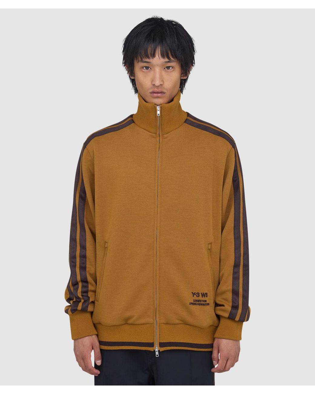 Adidas Originals Brown Y3 Track Jacket (Bronze Strata for men