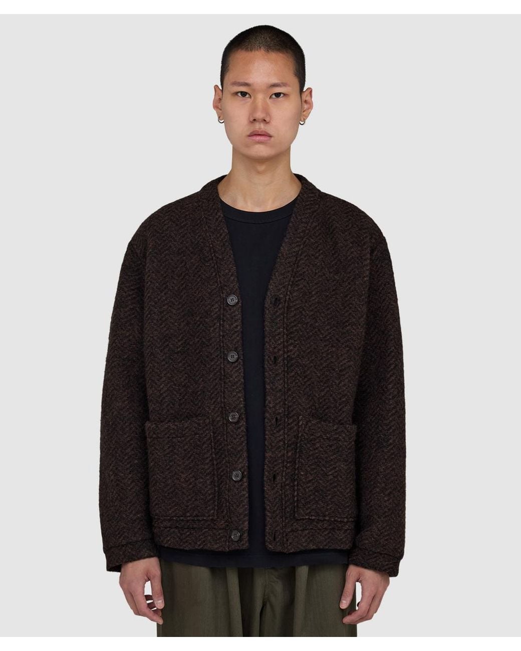 Universal Works Black Raven Advance Cardigan for men