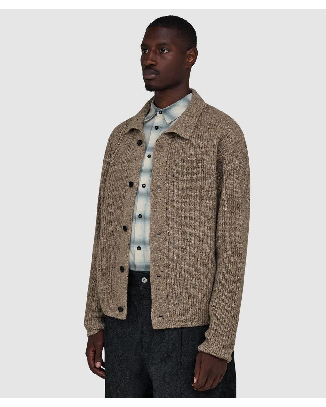 SAGE NATION Brown Wiral Cardigan (Speckled for men