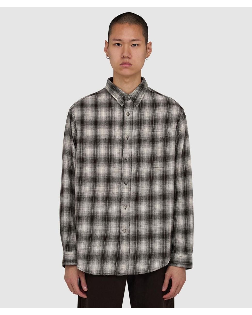 Gramicci Gray Piled Flannel Shirt for men