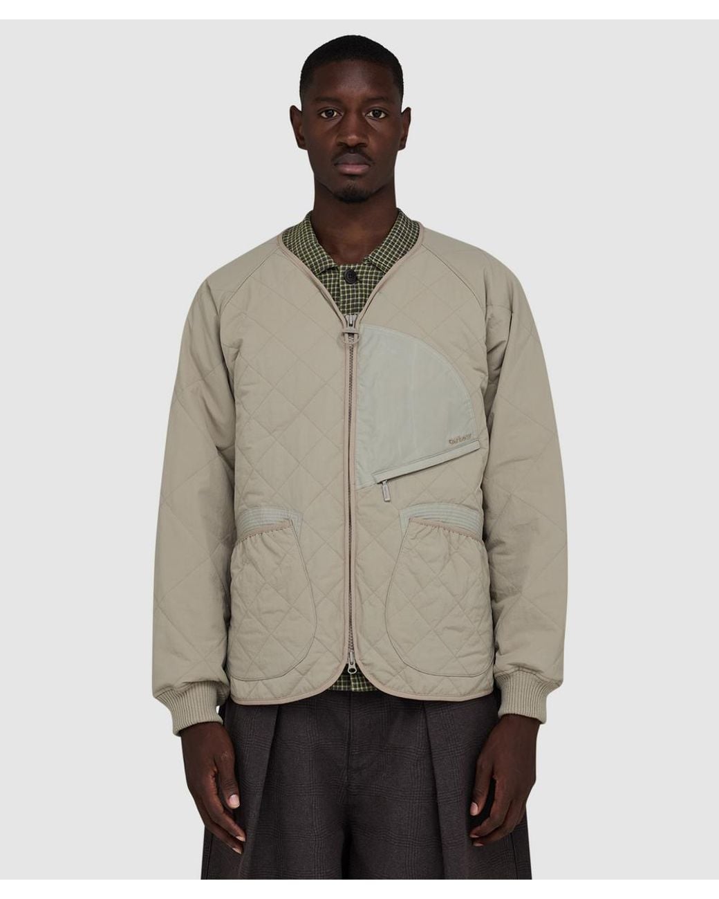 Barbour Natural X Norbit Quilt Jacket (Concrete for men