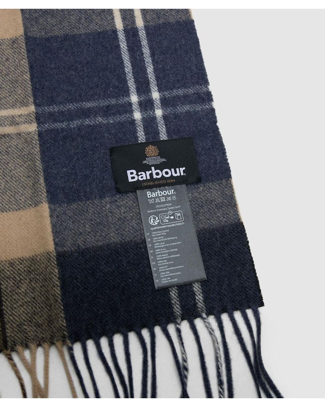 Barbour Brown Inverness Tartan Scarf (Birchwood Dress Tartan