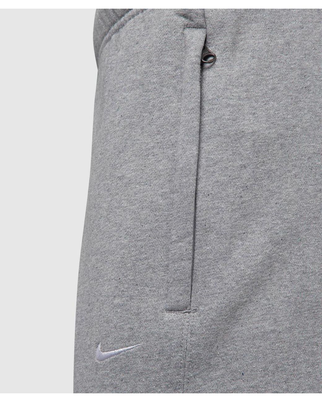 Nike Solo Swoosh Fleece Pants Grey - DK GREY HEATHER/WHITE