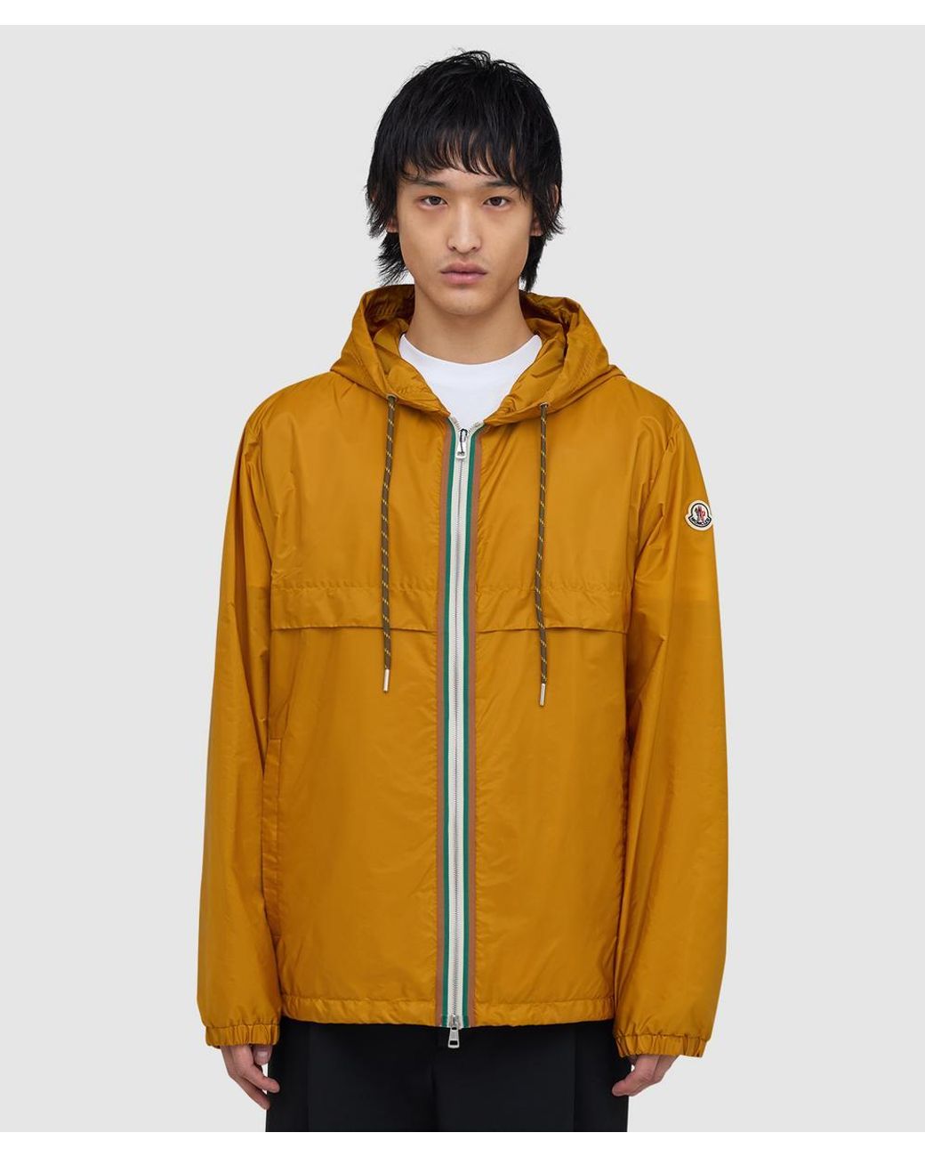 Moncler Yellow Nidge Zip Trim Shell Jacket for men