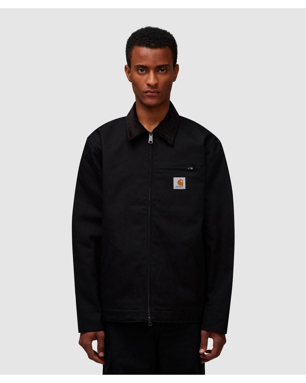 Carhartt Black Corduroy-Collar Cotton Detroit Jacket for men