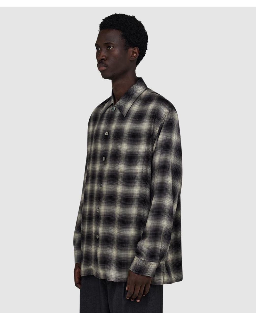 Our Legacy Black Every Shirt (Taos Check Saloon Tencel for men