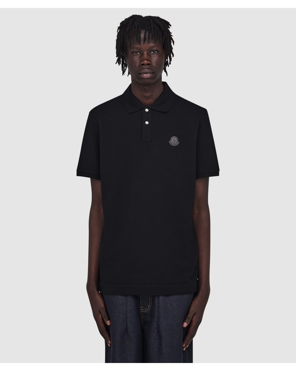 Moncler Black Edit Logo Polo Shirt for men