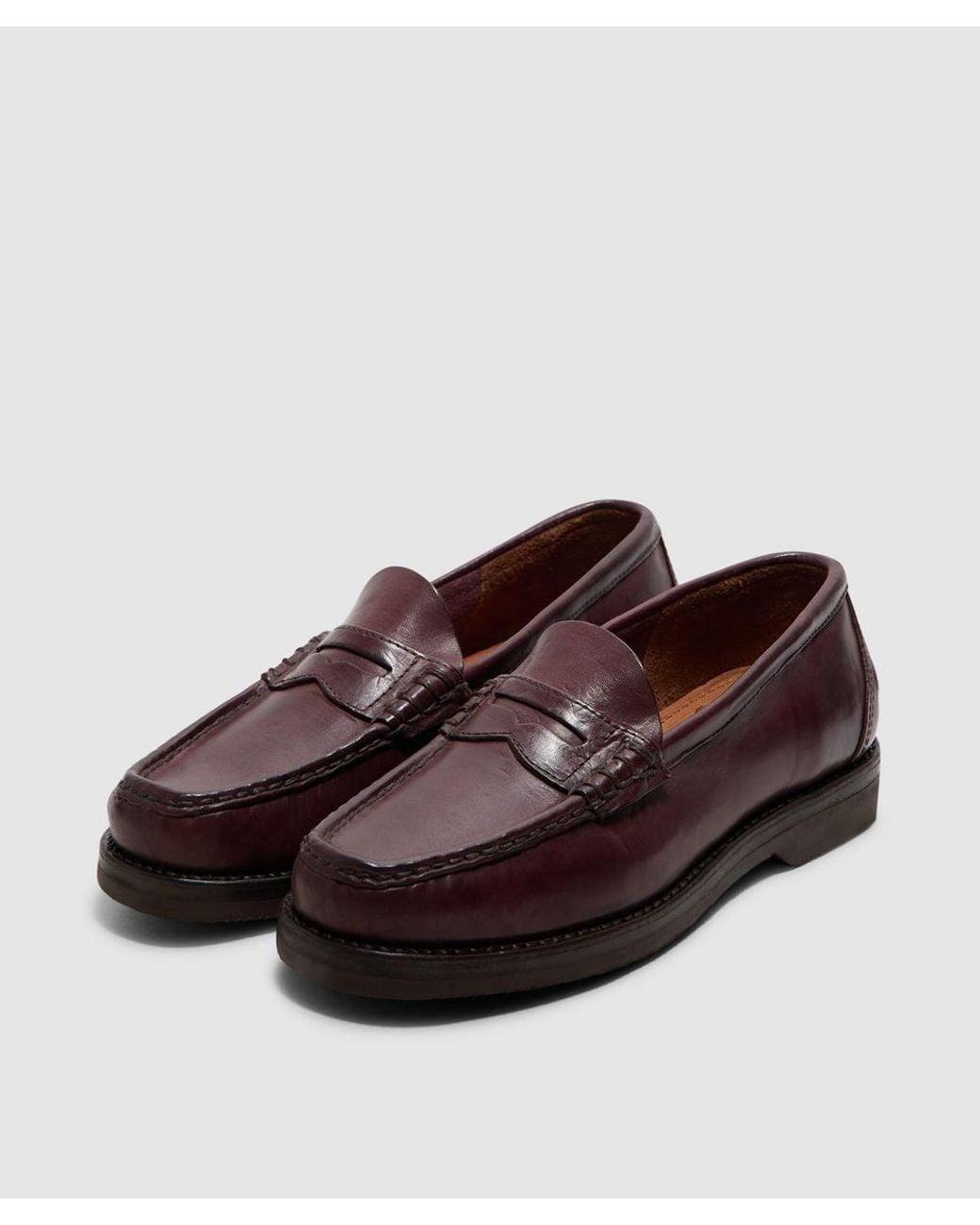 Visvim Brown Fabio Folk Loafer (Burgundy for men