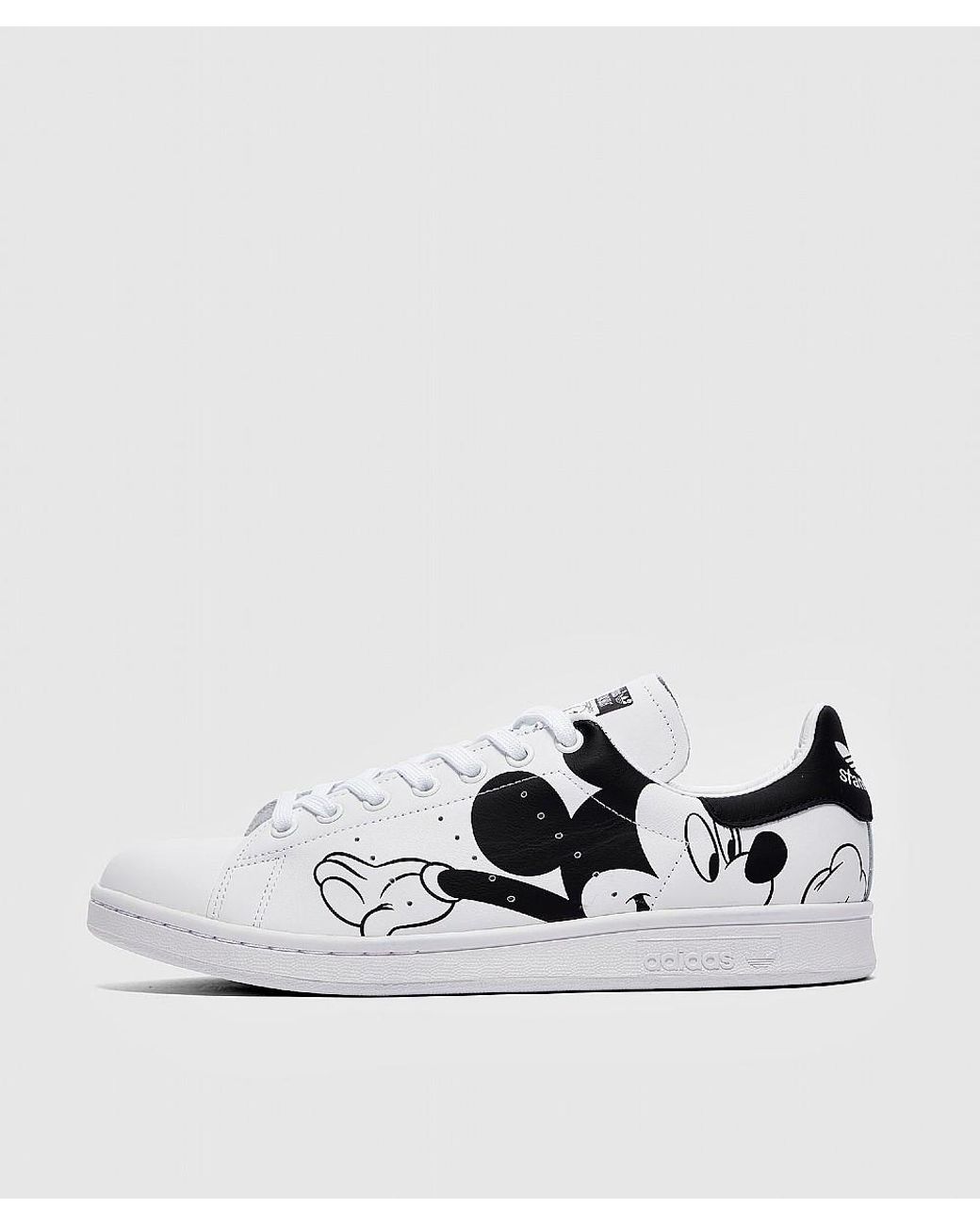 adidas Leather X Disney Mickey Mouse Stan Smith Casual Shoes in  White/Black/White (White) for Men | Lyst