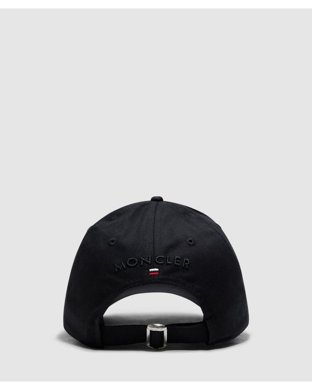 Moncler Black Tri Logo Baseball Cap