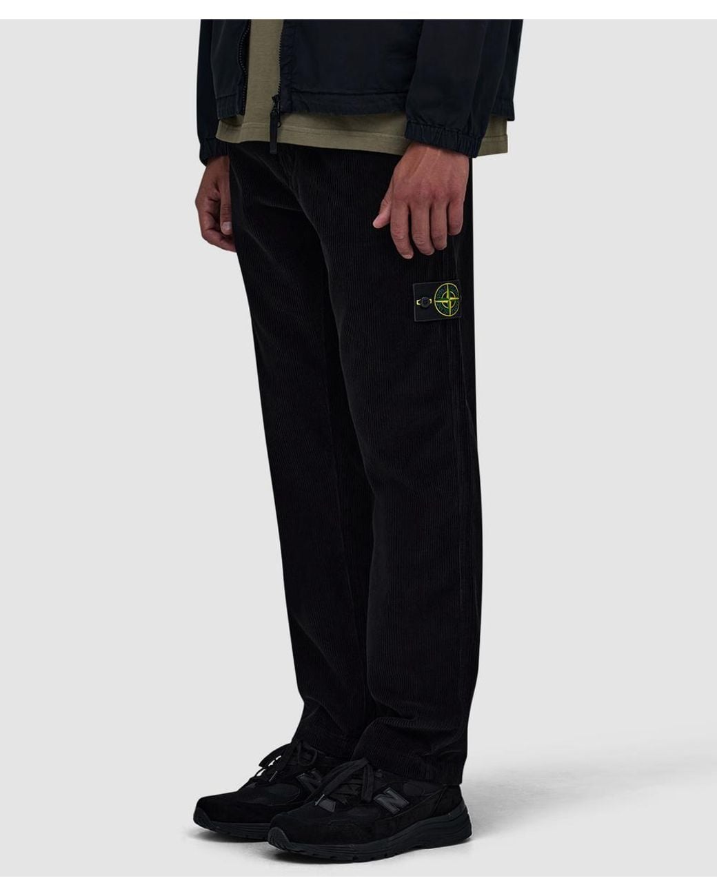 Stone Island Black Organic Cotton Corduroy 800 Pant for men