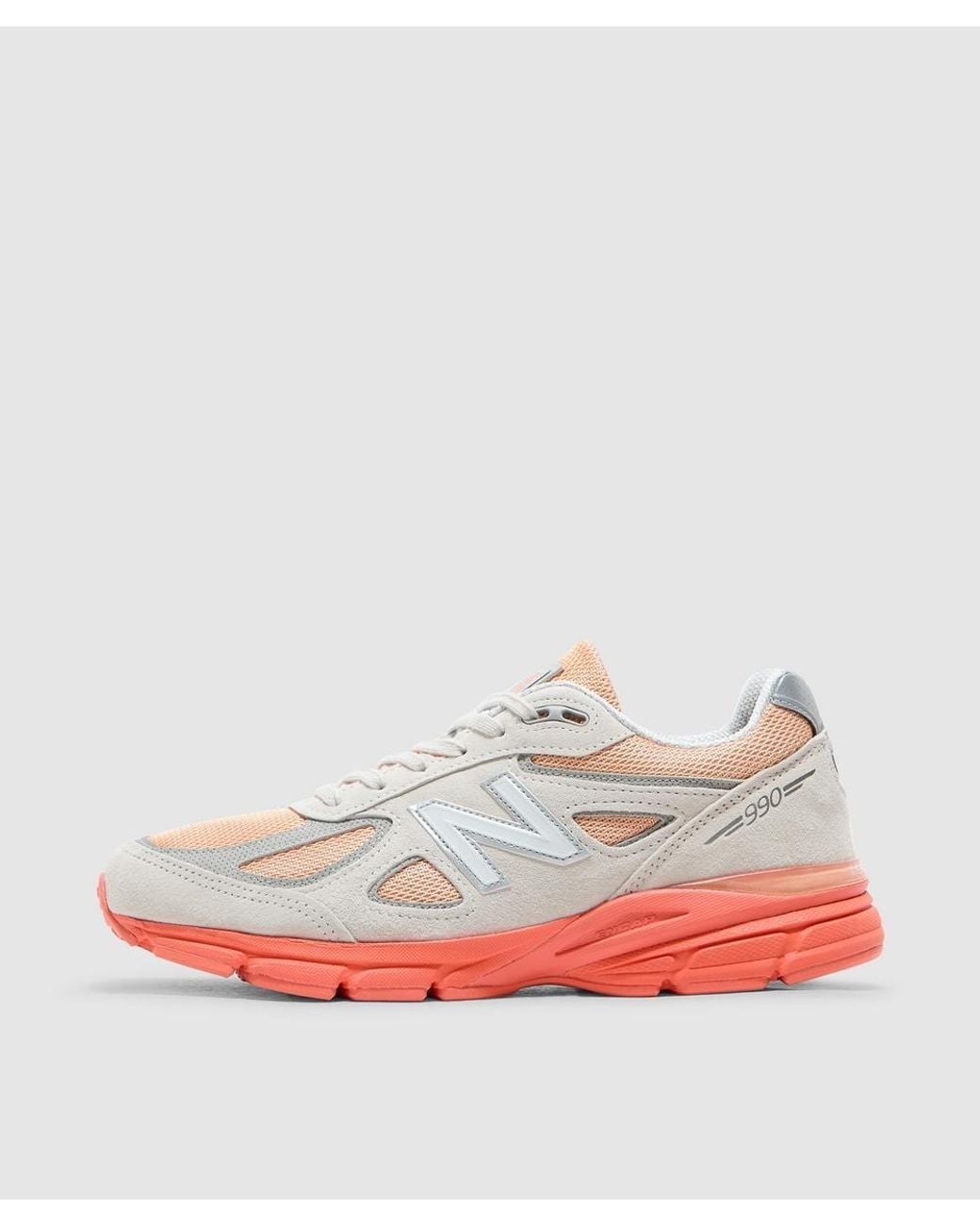 New Balance Orange Mius 990V4 Sneaker (Moonbeam & Tangerine Heat for men