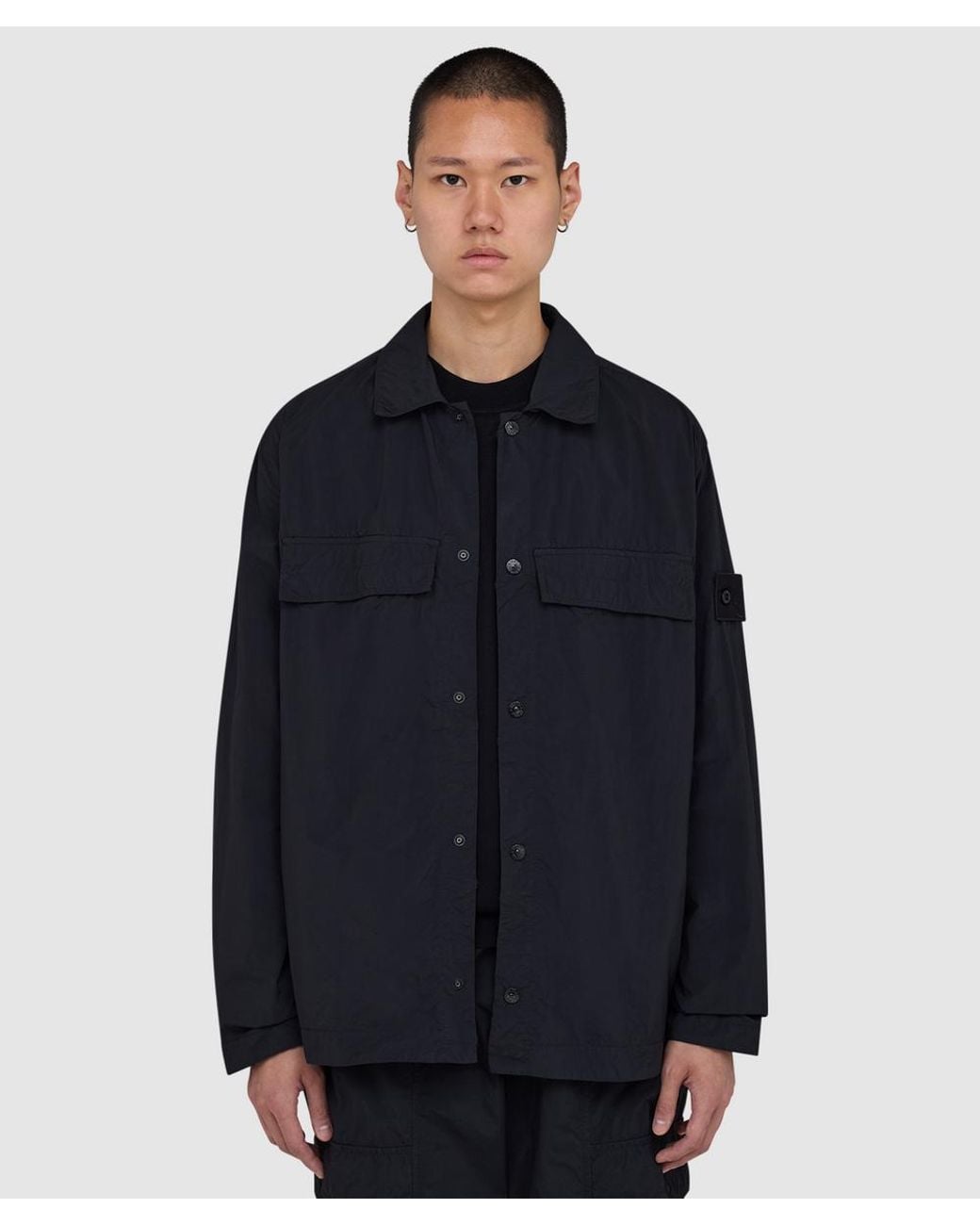 Stone Island Blue Ghost Nylon Smerigliato Overshirt for men