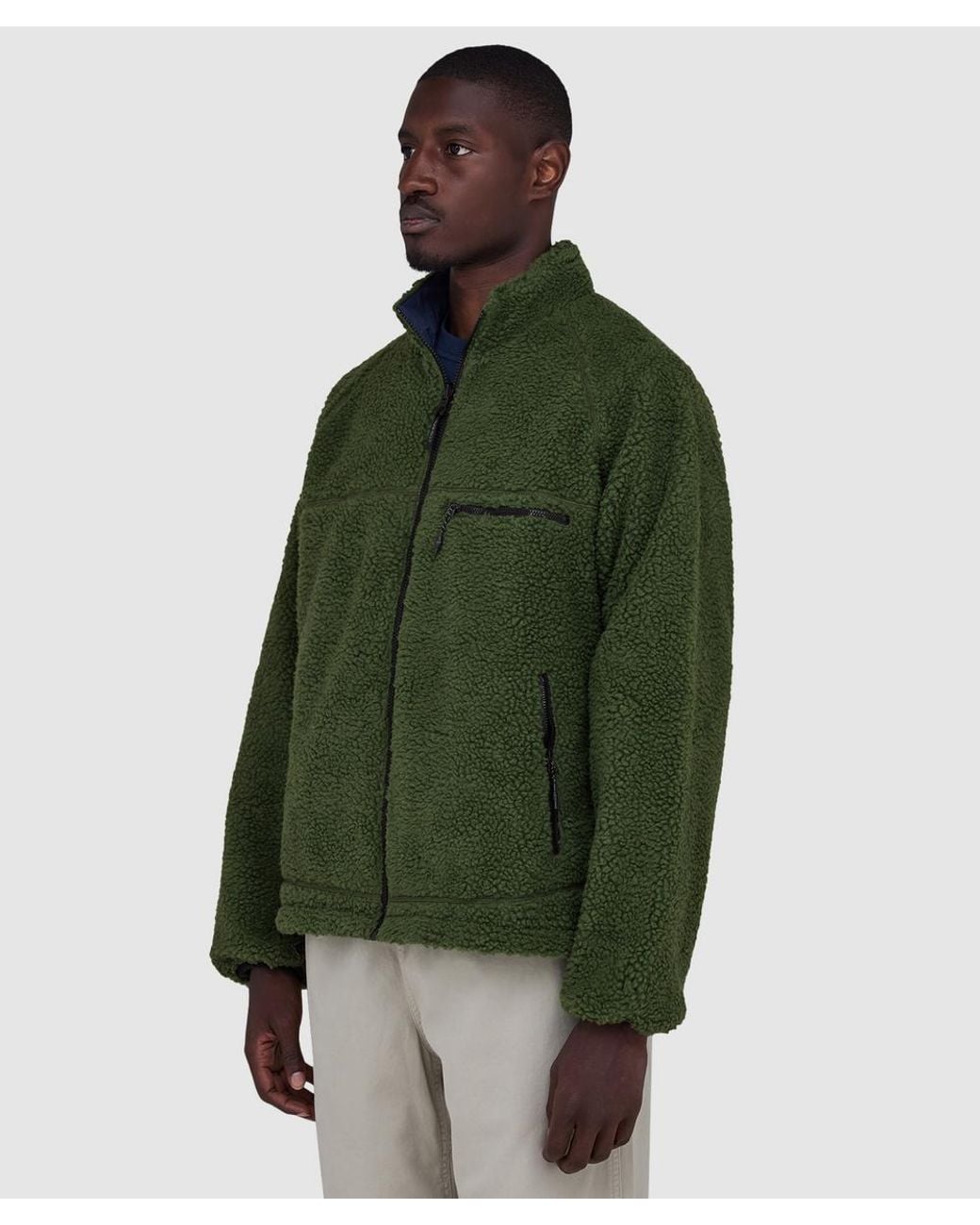 Gramicci Green Reversible Sherpa Jacket for men