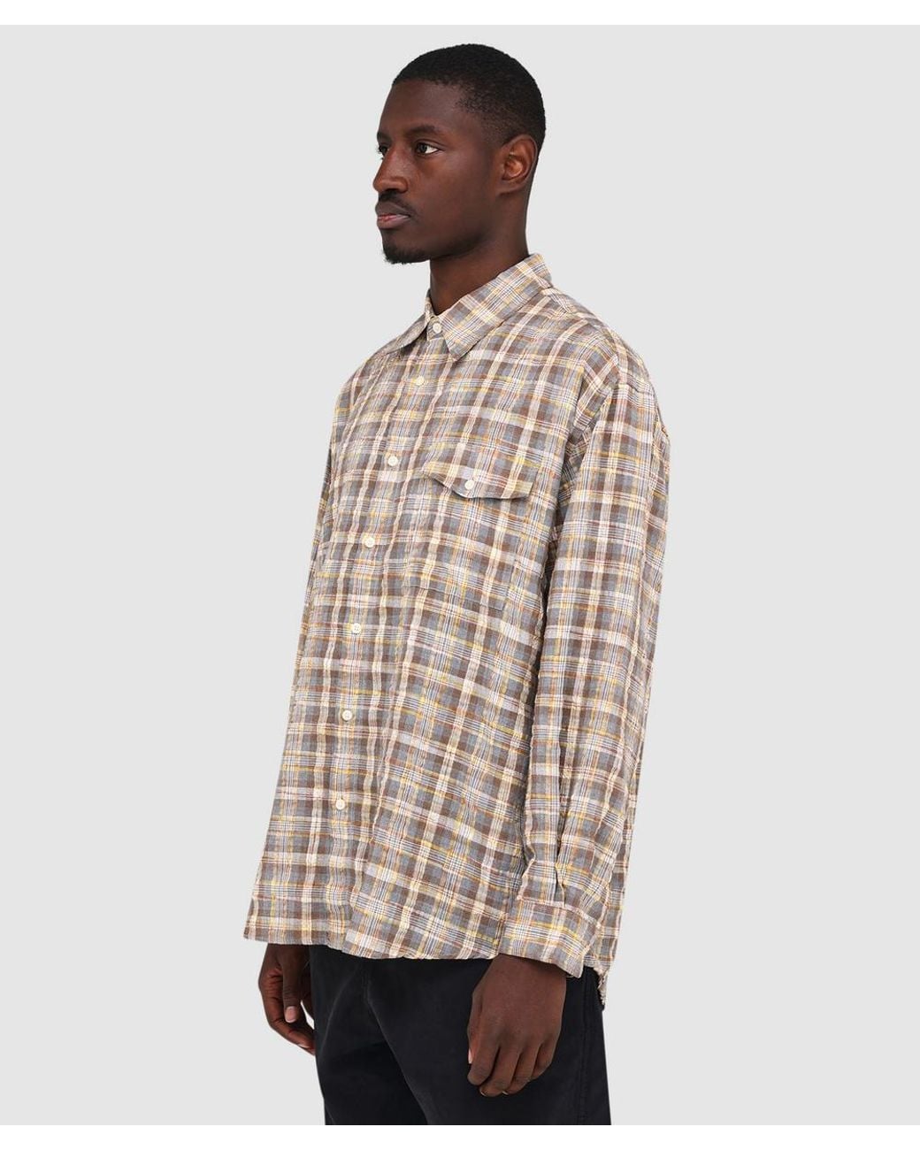 FRIZMWORKS Natural Uneven Check Shirt for men