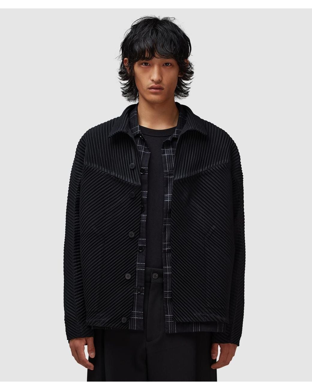 Homme Plissé Issey Miyake September Pleats Jacket in Black for Men