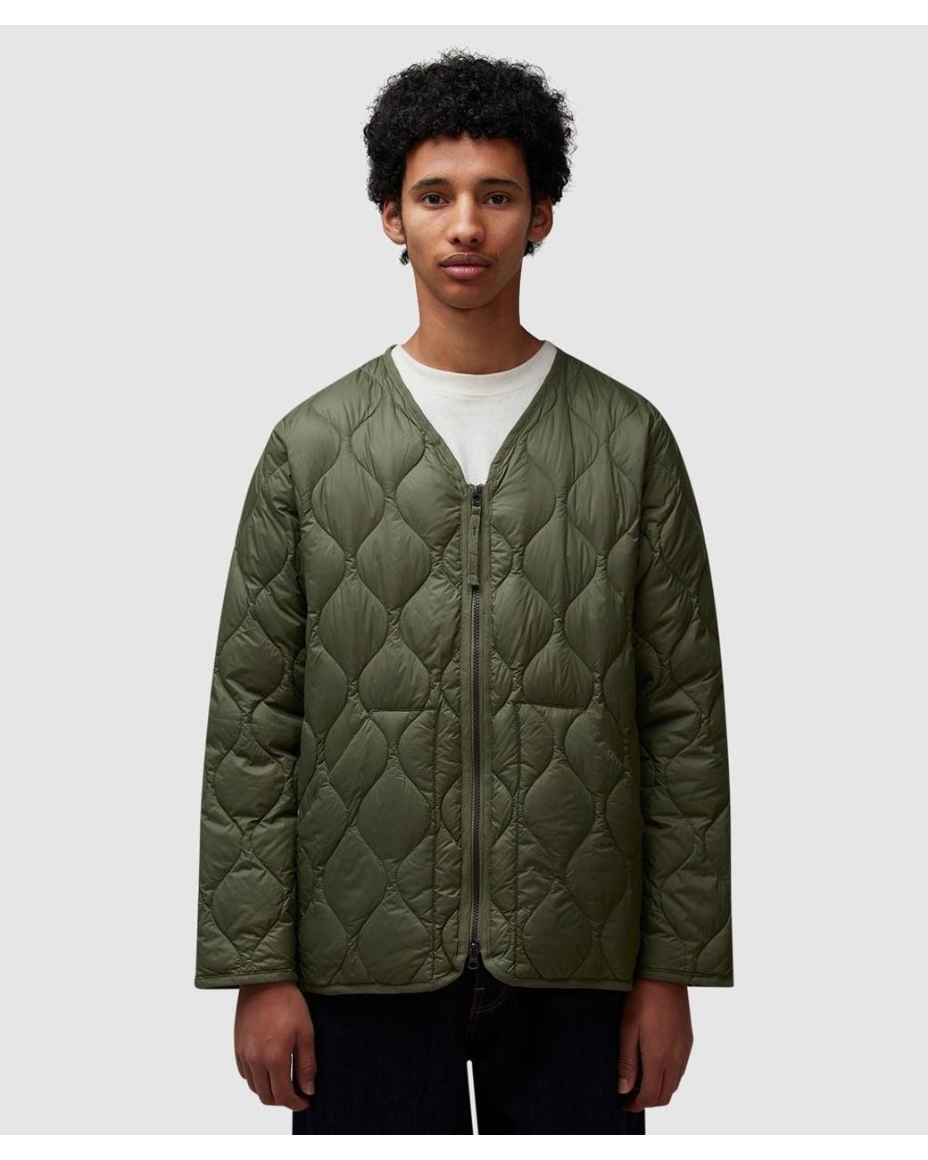 Taion Green Military V-Neck Soft Shell Jacket for men