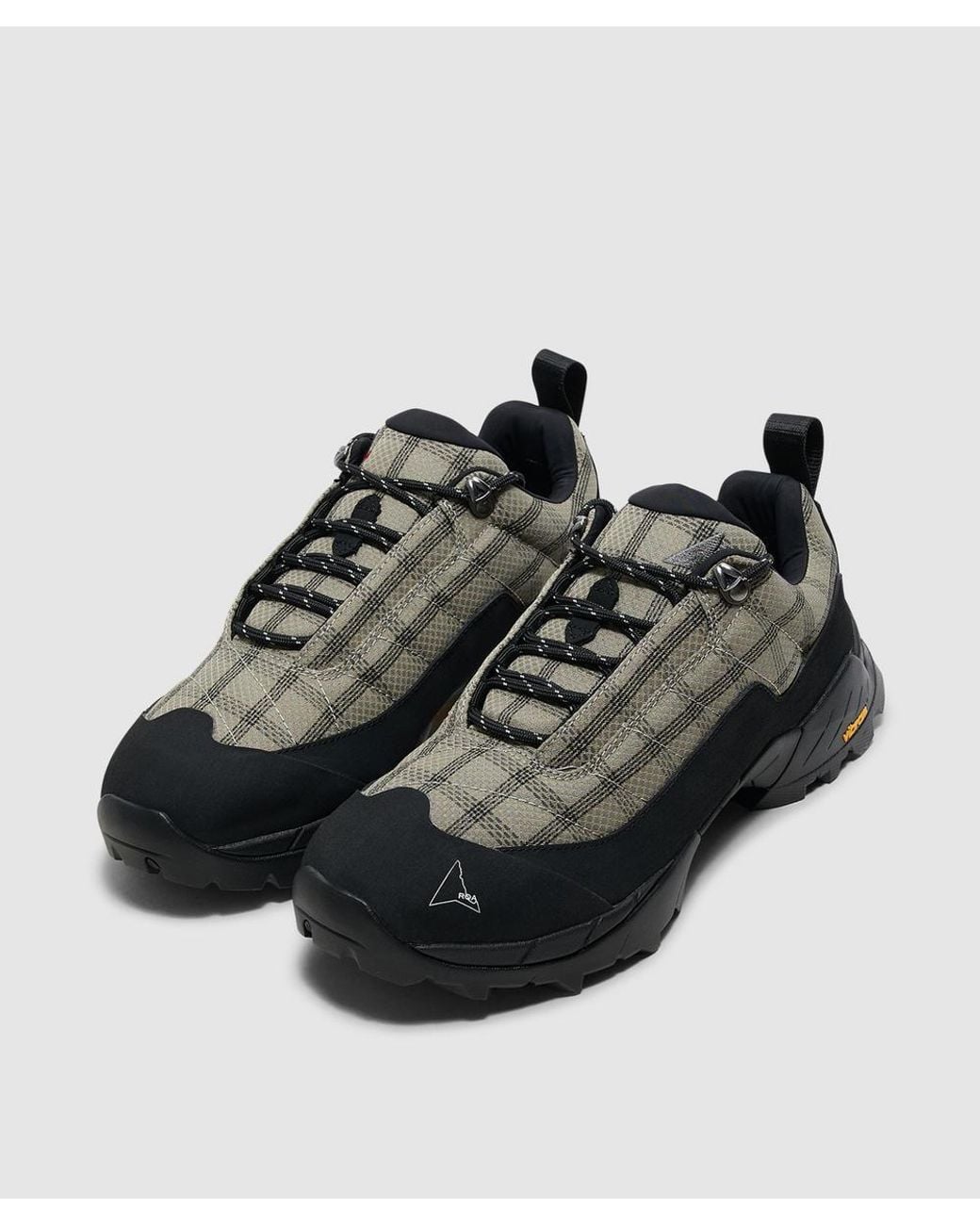 Roa Black Katharina Hiking Sneaker (Taupe/ Check